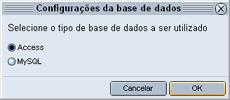 Selecionar tipo de base de dados